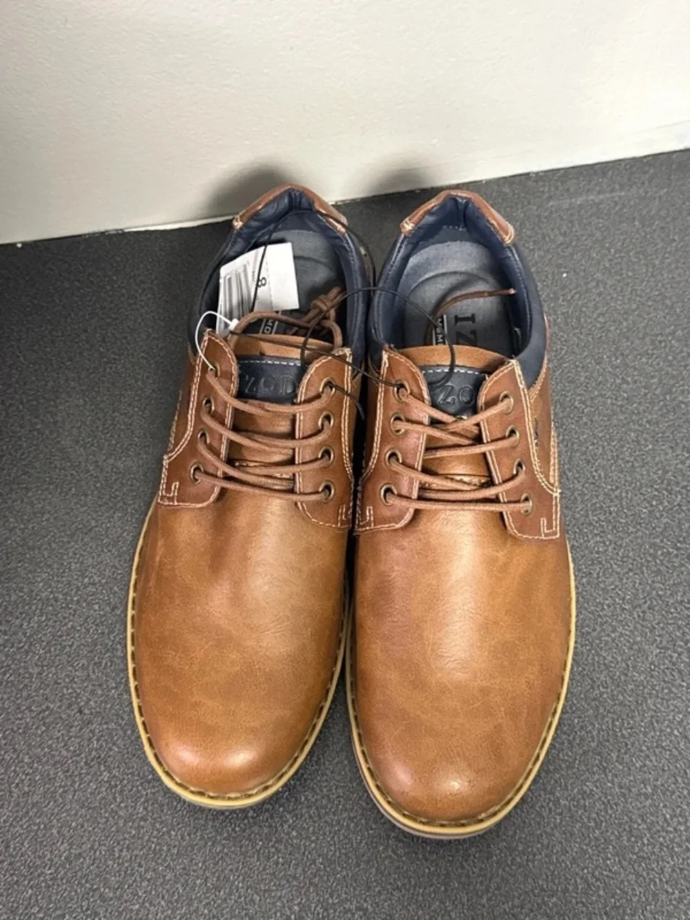 Men's Casual Leather Lace-Up Shoes - Brown
